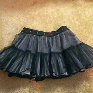 Tripp NYC black grey tulle skirt y2k hot Topic goth punk XS